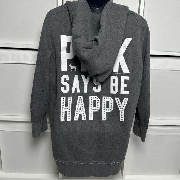 Y2K Vintage PINK Bling Hoodie Sweatshirt - Picture 3 of 6